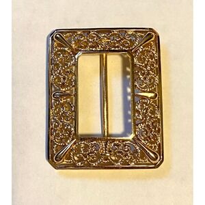 Vintage Trifari Sash Scarf Buckle Pin Gold Tone